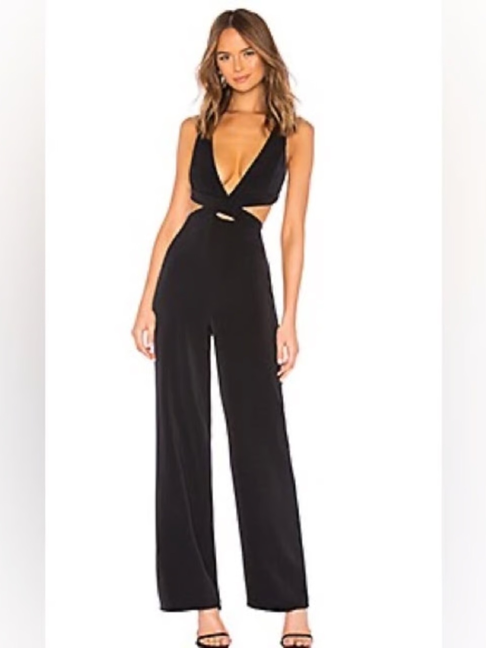NBD x NAVEN Madeline cross front open back jumpsuit